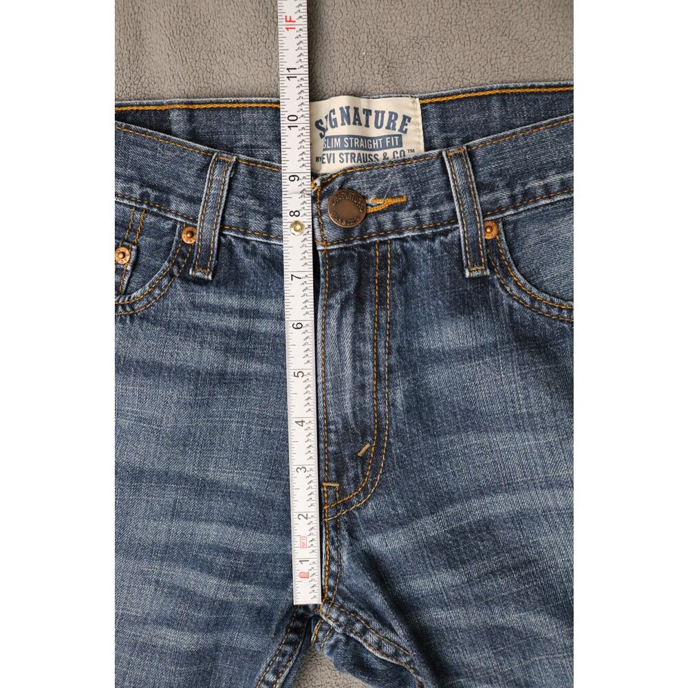 LEVIS SIGNATURE Jeans Mens 30x32 Slim Straight Dark Wash Everyday Wear - Picture 8 of 11